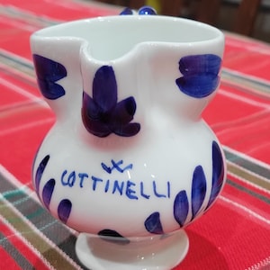 Vintage Italian Creamer Jug &quot;Cottinelli&quot; Ceramic Blue and White