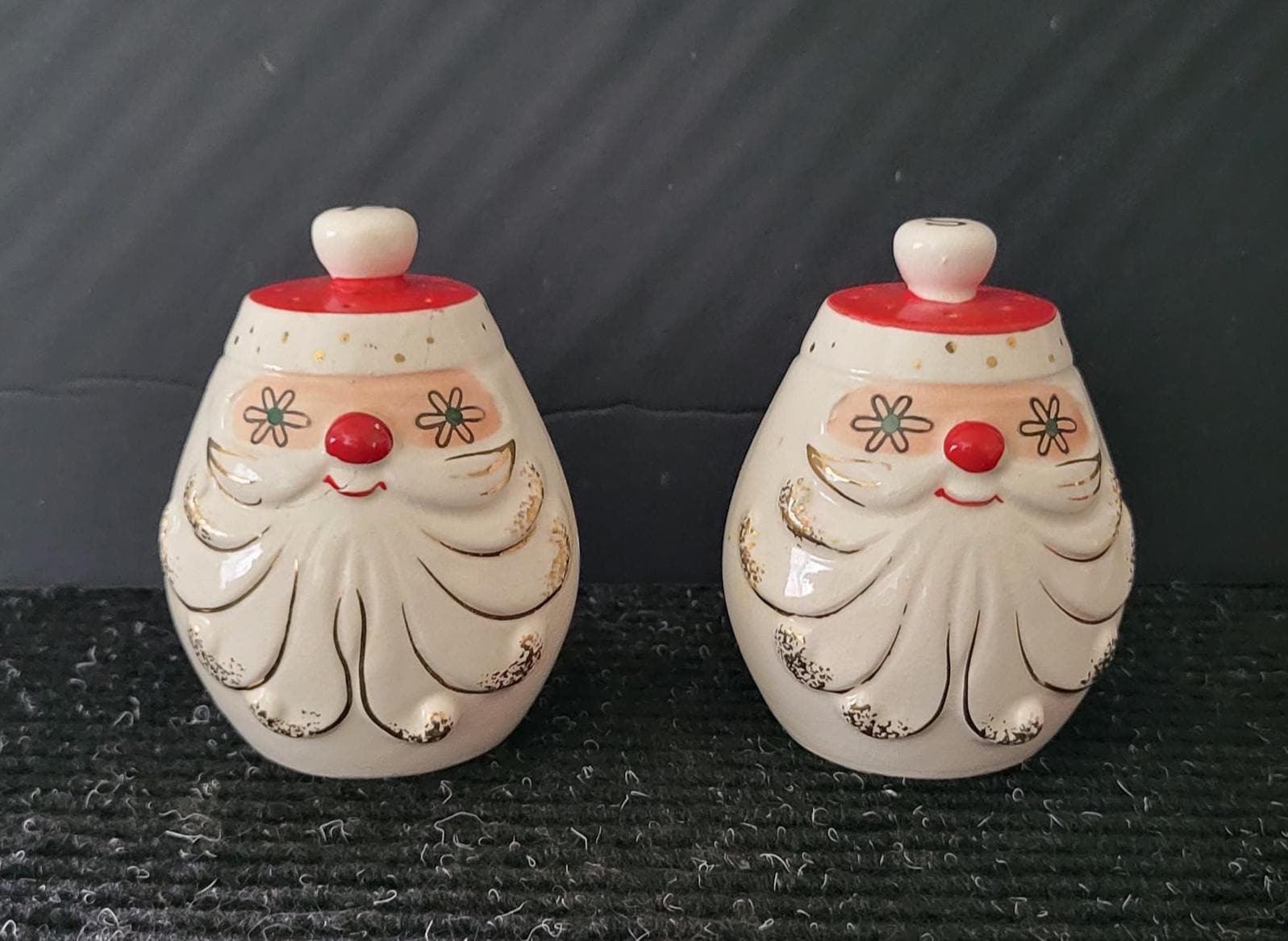 Rare 1959 Holt Howard Christmas Starry Eyed Santa Salt and Pepper