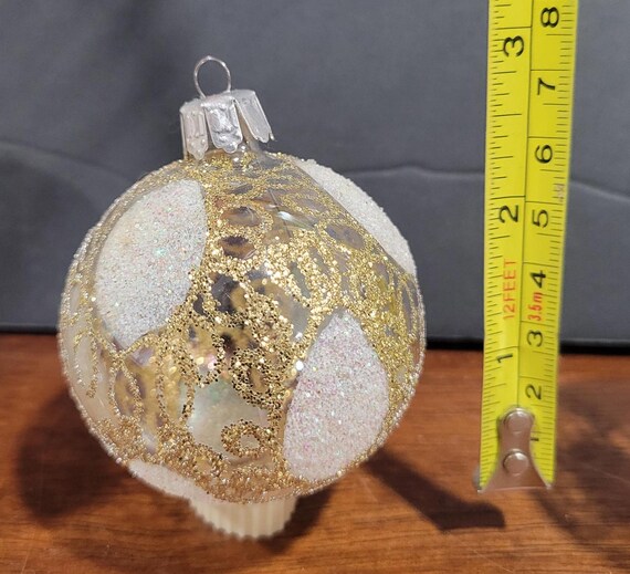 ヴィンテージ クレブス クリスマス ガラス オーナメント ゴールド