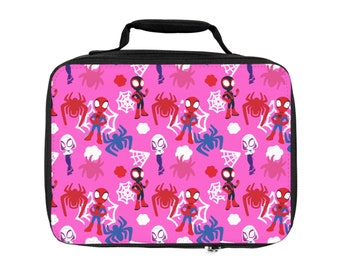 PINK spidey and Friends Lunch Bag