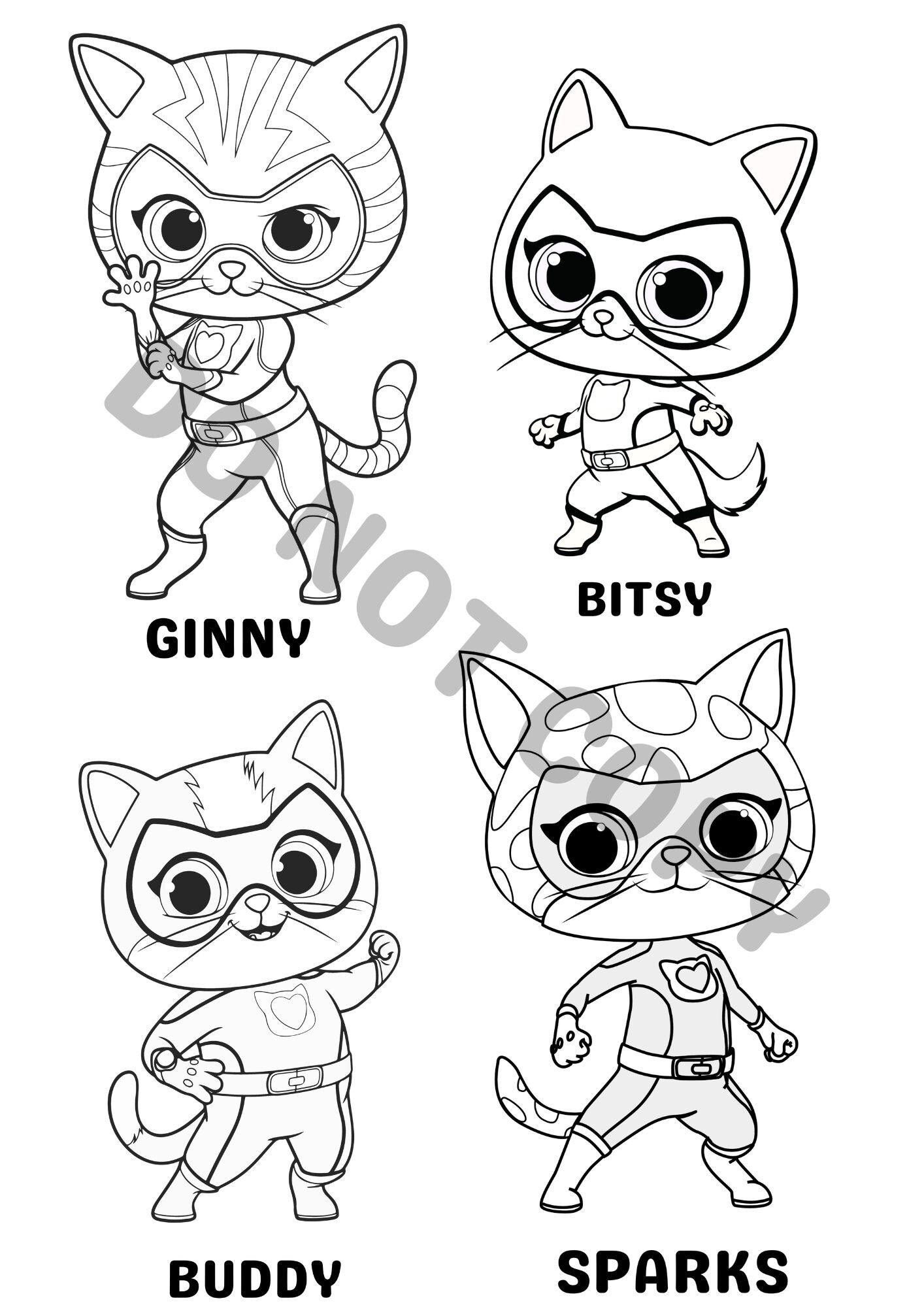 Super Kitties Coloring Book ( Digital) - Etsy