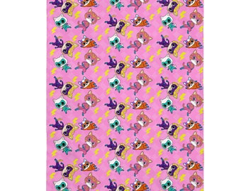 Super Kitties Velveteen Plush Blanket