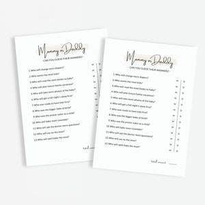 Guess Who Mommy or Daddy, Mom or Dad, Printable Baby Shower Game ...