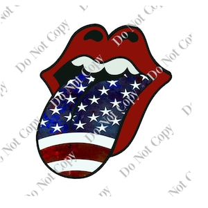 Descarga digital PNG de labios y lengua de bandera estadounidense