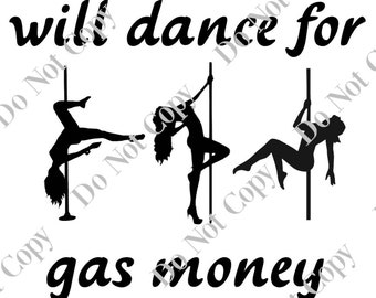 Zal dansen voor gasgeld PNG digitale download