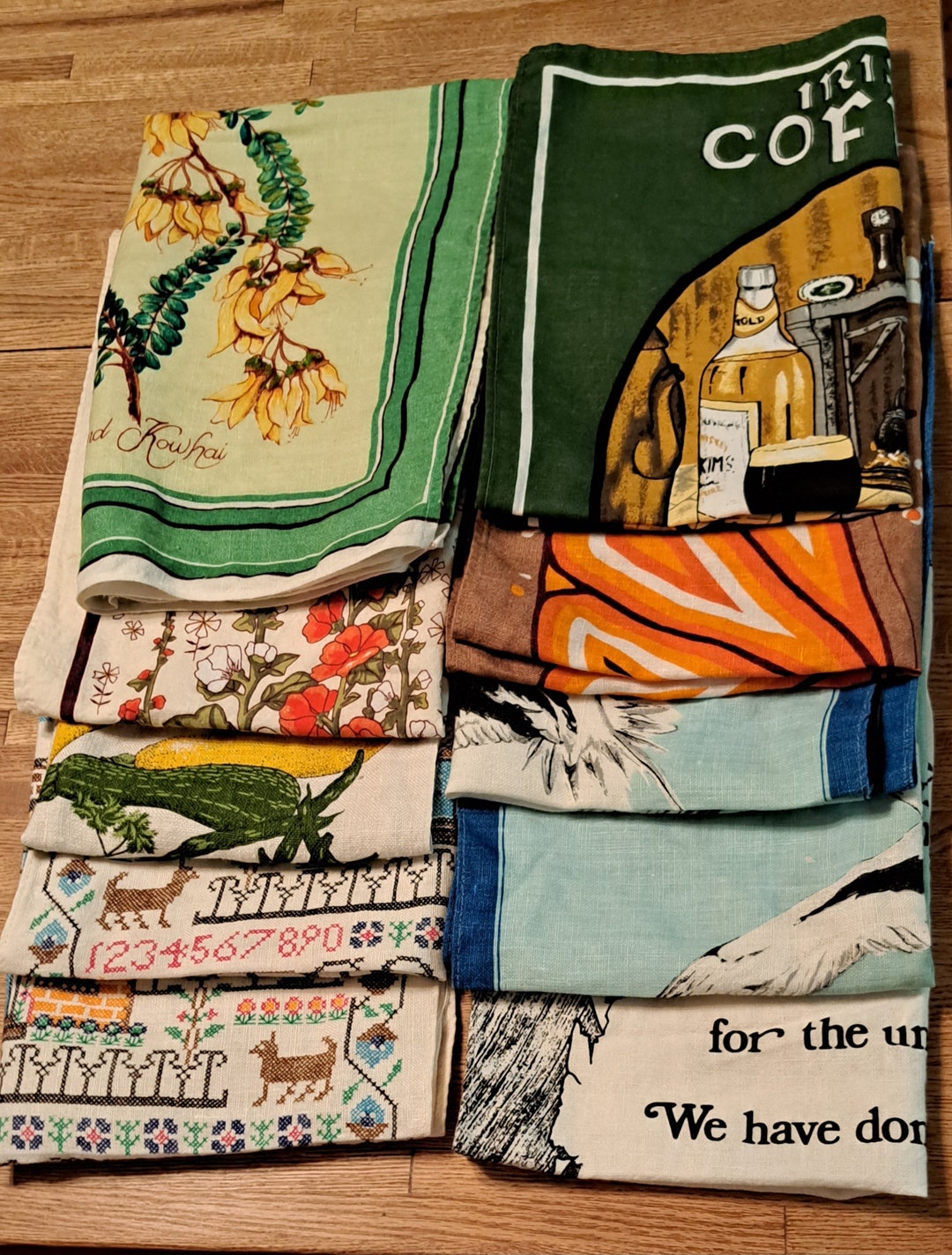 Vintage Irish Linen Tea Towels / Kitchen Towels Sold Etsy