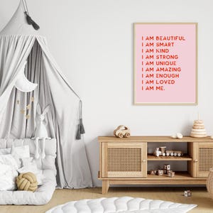 I am Beautiful Affirmation, Affirmations for Kids, Classroom Posters, Nursery Decor, Affirmations Poster, Homeschool, Mental Health
