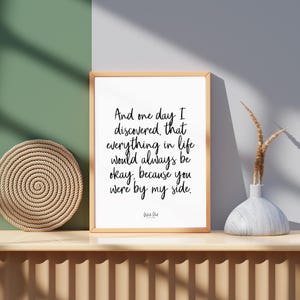 By My Side Valentine&#39;s Wedding Day Digital Printable – Inspirational Love Quote A4 Wall Art, Motivational Printable Decor, Romantic Gift