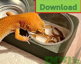 Download | 1.5oz Reptile/Small Animal Food/Water Bowl Holder | 3D Print | Digital Download | .stl File