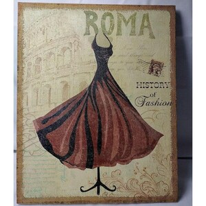 Robe de cocktail tendance Roma, toile de jute, carte postale, art mural 20 x 16