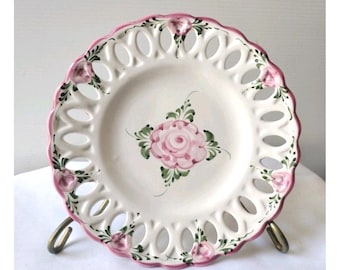 Set of 4 Floral Portugal Made Vestal Hand Painted Salad, Desert Plates 7.5" New