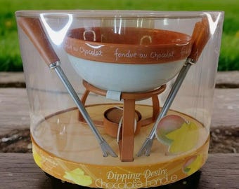 Hole Dipping Desire Chocolate Fondue Pot Stand Set for Fruits ECT