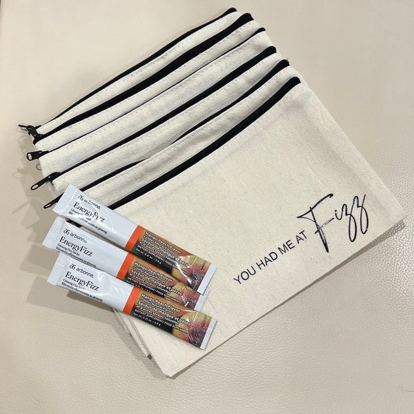 Canvas Fizz Pouch Bags - You Had Me At FIZZ - 4 pouches