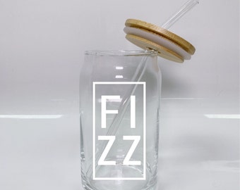 Glass / FIZZ , Glow Shot , Green Shot - Bamboo Lid & straw