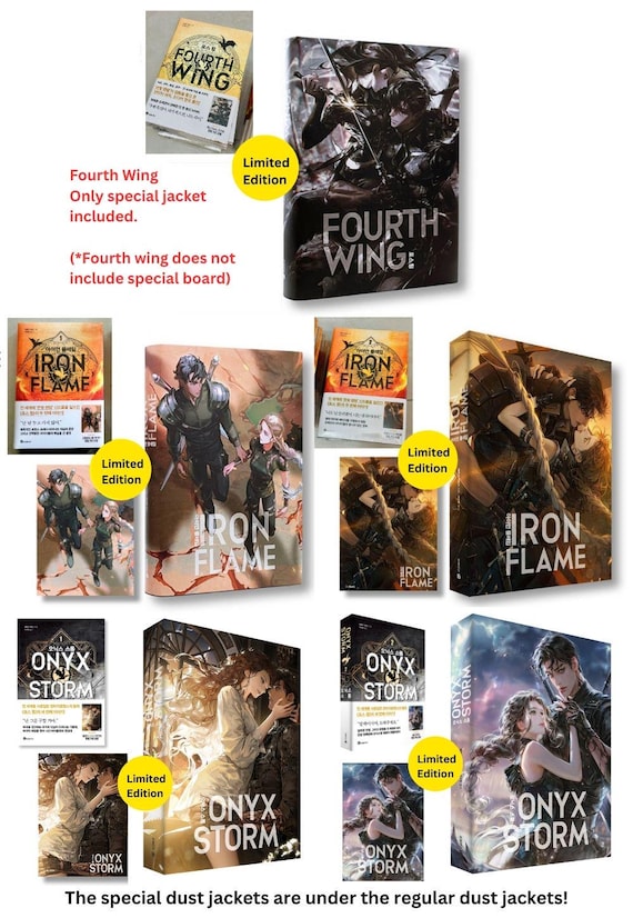 Onyx Storm 1-2 & Fourth Wing, Iron Flame 1-2 Set (korean Edition
