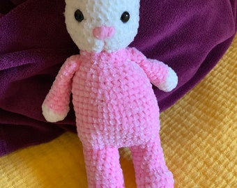 Amigurumi liebevoller Hase, rosa Geschenk zum Babygeburtstag