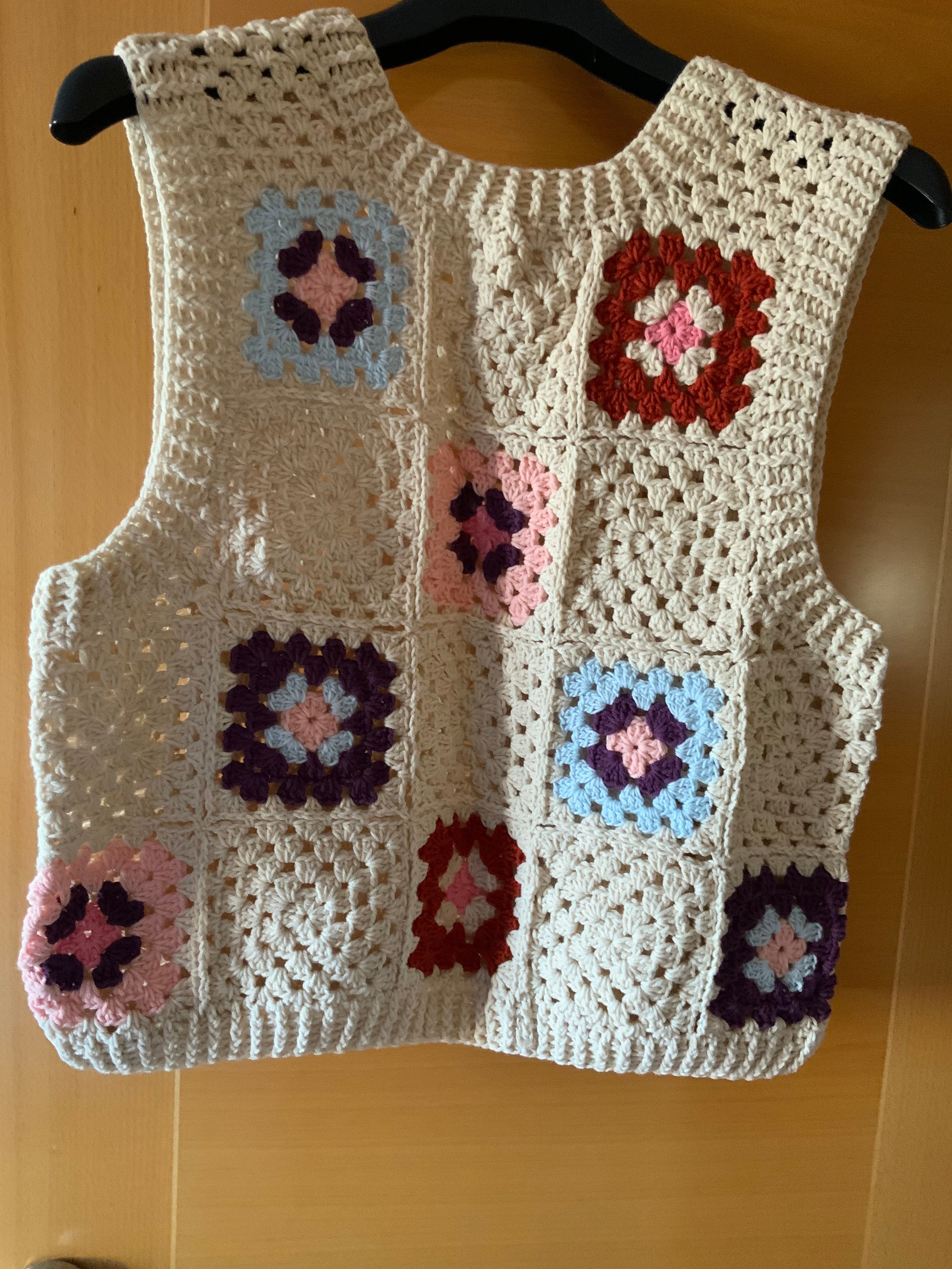 Sueter de cuadros a crochet sale