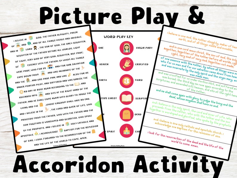 Nicene Creed Activity Pack Memorization Activities for Christian ...
