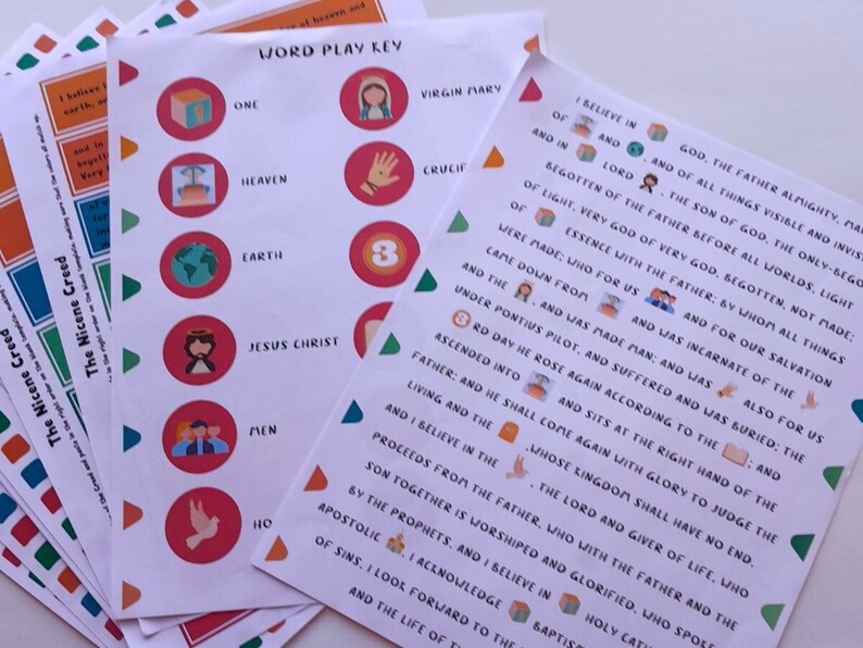Nicene Creed Activity Pack Memorization Activities for Christian ...