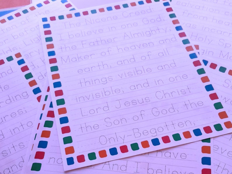 Nicene Creed Activity Pack Memorization Activities for Christian ...