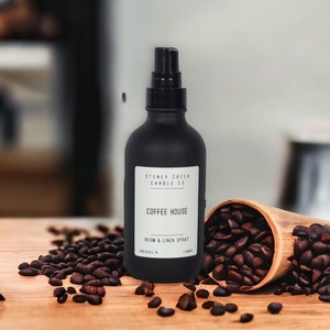 Coffee House, Espresso, Room Spray, Fragrant, Sweet, Coffee, Bean, 4oz Glass Bottle, Car Spray, Linen Spray, Kitchen, Cup of Joe, Cinnamon