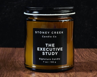 The Executive Study Candle | Library Scent | Masculine Scent | Gift for Him