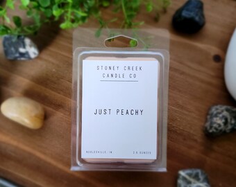 Just Peachy, Peach, Wax Melt, Wax Tarts, Strong Scent, Fragrant, Hand Poured, Small Batch, Wickless Candle, Gift for Her, Gift for Him