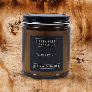 Grandpa&#39;s Pipe, Candle, Pipe Tobacco, Mancave, Masculine, Smoked Tobacco Leaves, Man Candle, Anise, Tonka, Cherrywood, Honey