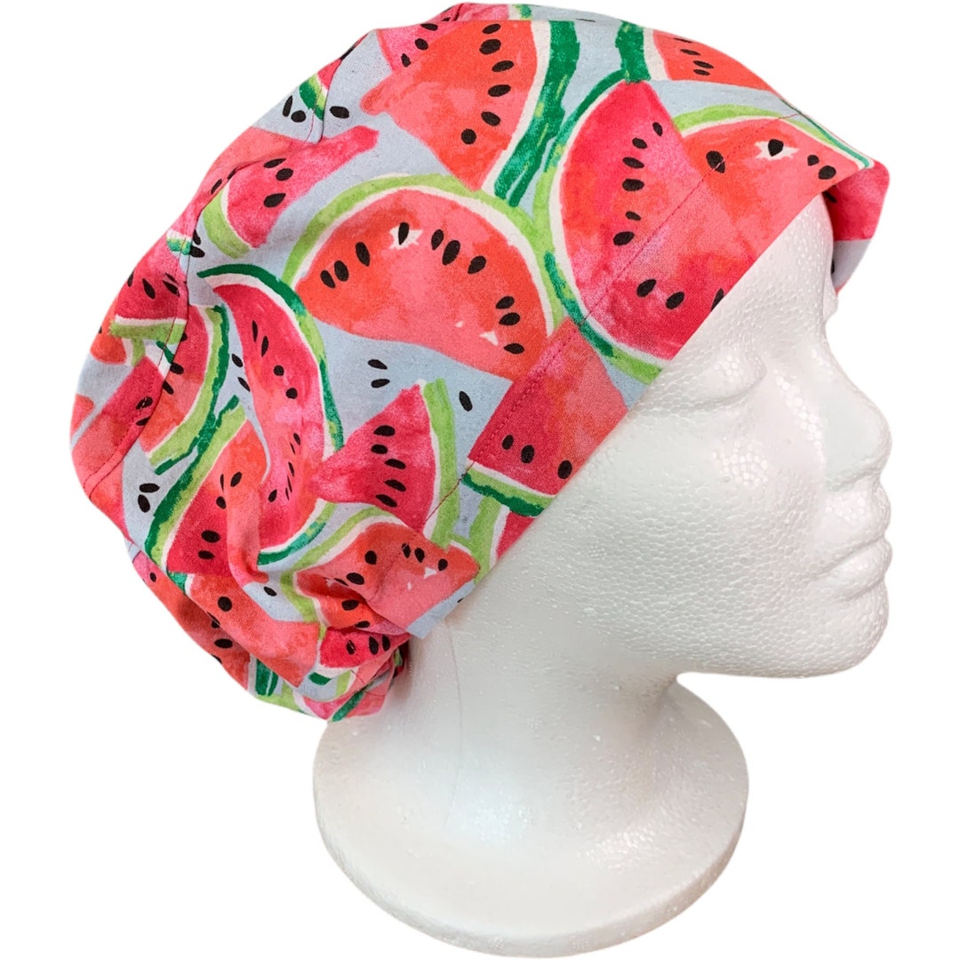 Watermelon Scrub Cap, Summer Euro Scrub Cap, Surgical Cap for Women