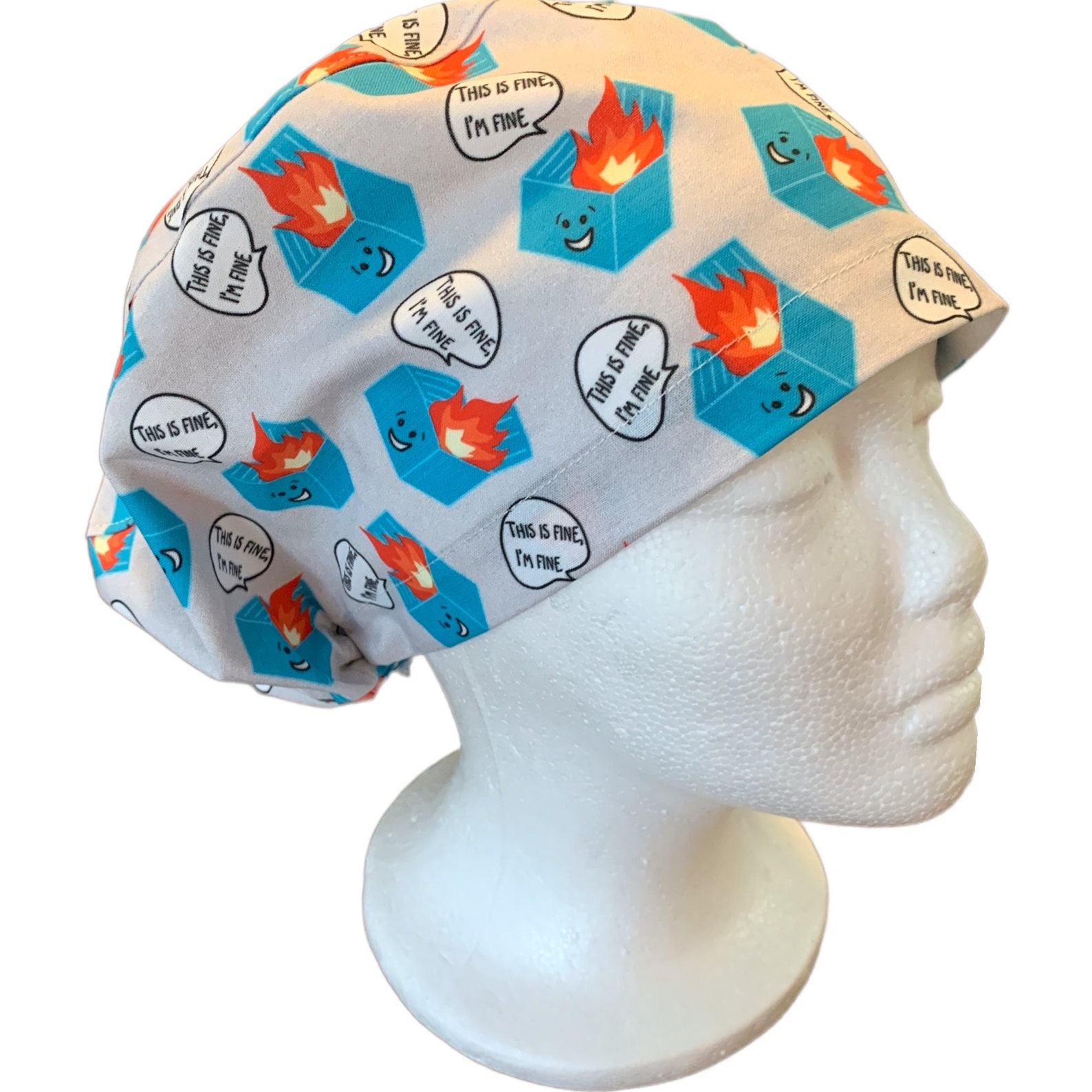 Funny Dumpster Fire Euro Scrub Cap for Women Pun Scrub Caps Etsy
