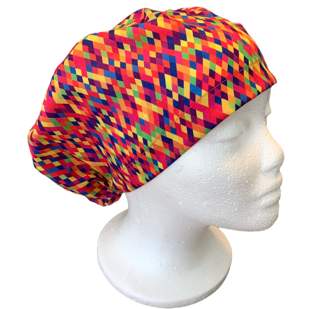 Colorful Geometric Euro Scrub Cap Surgical Cap for Women With Etsy