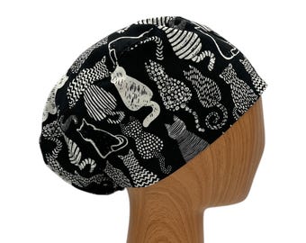 Gorro quirúrgico europeo con temática de gato/gorro quirúrgico ajustable de algodón - Cubrecabello para clínica veterinaria, medicina y enfermería