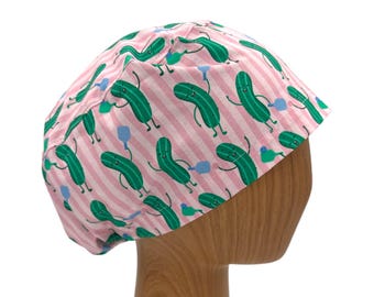 Personalized euro scrub cap, Custom surgical cap women with button, Adjustable scrub cap with elastic toggle, Pixie scrub hat, Nurse gift