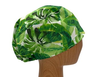 Personalized tropical euro scrub cap, Surgical cap for women, Adjustable elastic toggle, Pixie scrub hat, Custom nurse gift, graduation gift