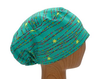Christmas light euro scrub cap personalized, Adjustable surgery hat with button, Elastic toggle, Custom nurse gift, Satin lined option
