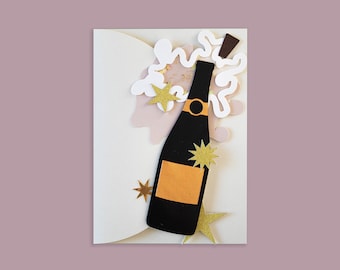 Pop the Champagne II. Shaker Card SVG Design