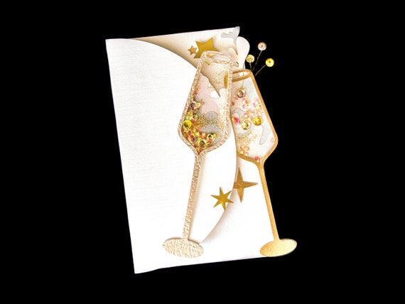 Pop the Champagne Shaker Card SVG Design