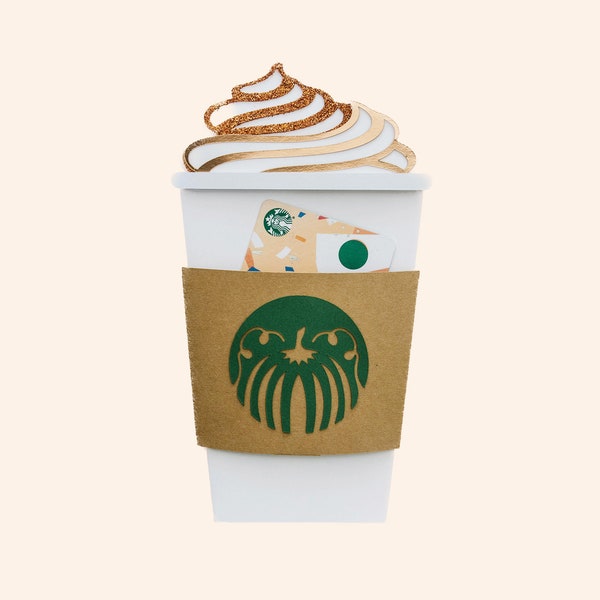 Pumpkin Spice Latte Card SVG Design - Gift Card Holder