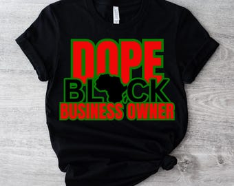 Dope zwart T-shirt ondernemer, affirmatie-T-shirt, ondernemersshirt, cadeau voor ondernemers, Black Business Pride