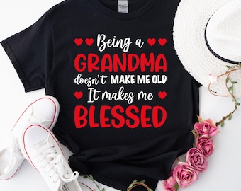 Grappig oma-T-shirt, leuk cadeau voor oma, kleding familiereünie, verjaardagscadeau, Moederdag-T-shirt, T-shirt gezegende oma