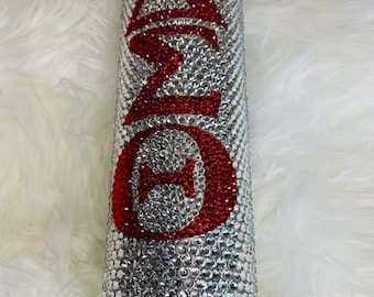 Delta Sigma Theta Bling Tumbler w/ elephant on the back.
