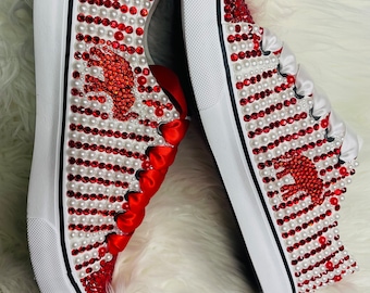 Delta Inspired Bling Shoes with Elephant, Women’s Rhinestone Shoes, Delta Sigma Theta