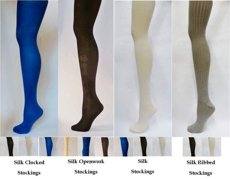 Victorian Stockings, Socks, Hosiery, Tights & History     Clocked silk stockings Regency Georgian  AT vintagedancer.com