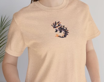 T-shirt graphique axolotl doré : chemise amphibien kawaii