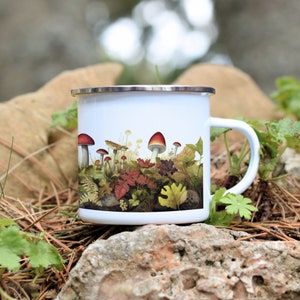 Pilz Emaille Camping Becher: Robuster Outdoor Lagerfeuer Becher (12 Oz)