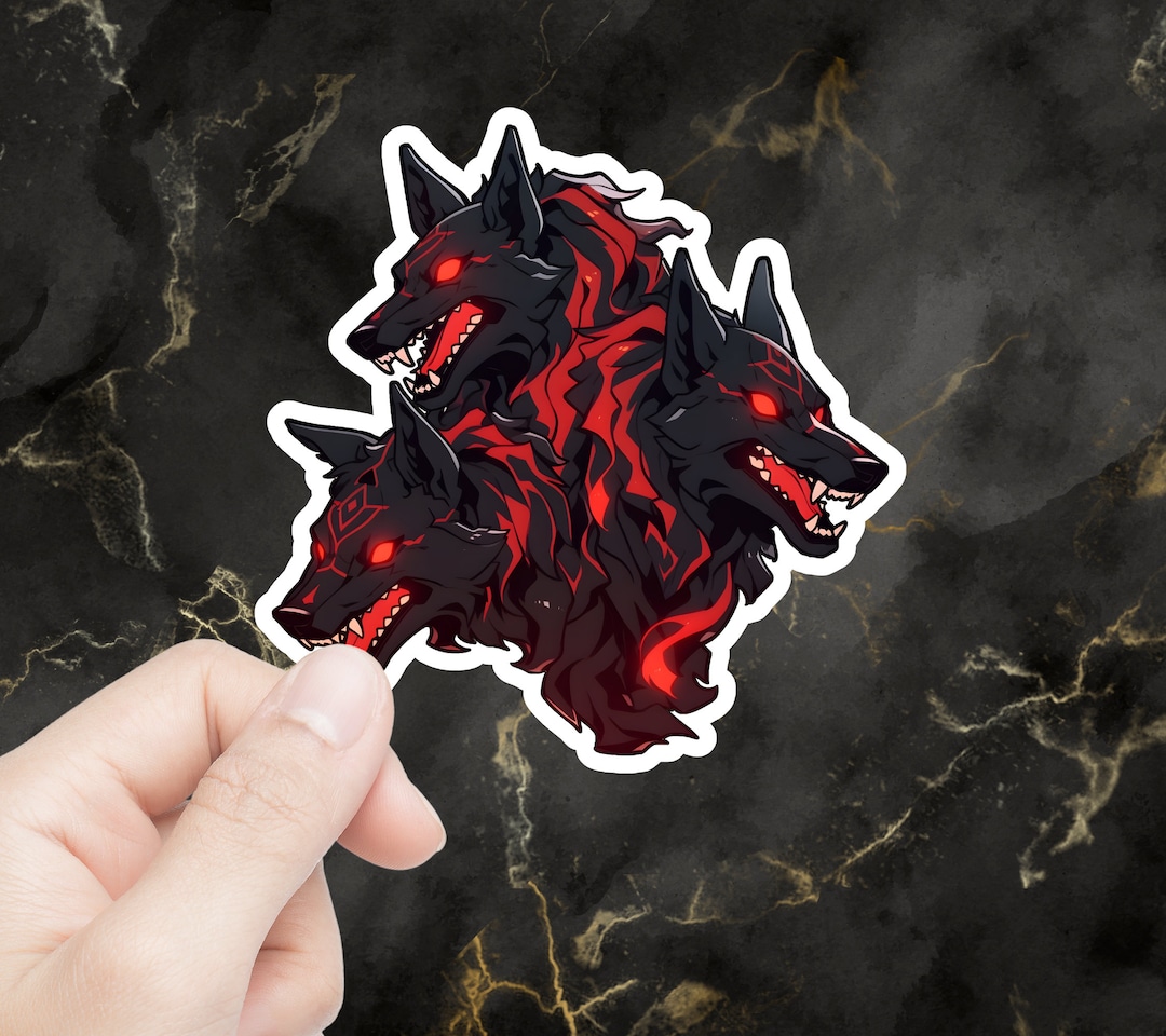 Cerberus Sticker: Three-headed Dog, Durable Vinyl - Etsy