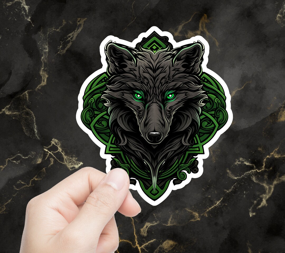 Wolf Shadow Sticker Rune Wolf Sticker, Wolf Sticker, iPad Stickers, Laptop Stickers, Water ...