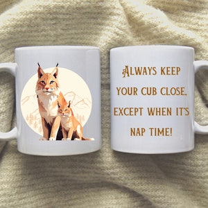 Lynx Mug, Funny Animal Mug, Funny Mug, Gift For Her, Animal Mug, Best Friend Gift, Wild Life Mug, Animal Lover Mug, Coffee Mug,11 Oz Mug