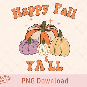 Descargas de diseños retro de sublimación de otoño, calabaza PNG, diseños de camisas de Acción de Gracias