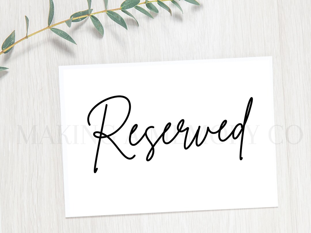 Reserved PNG Reserved Template Reserved Digital Download - Etsy